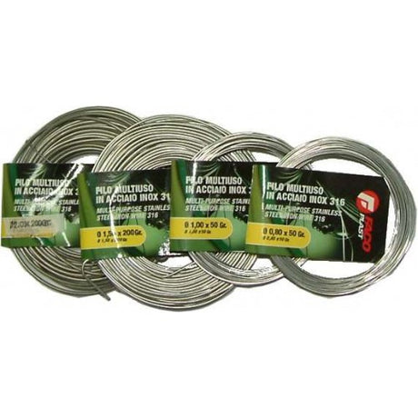Durable 1.0mm stainless steel binding wire coil, 8m long, ideal for crafting, floral designs, and jewelry making.