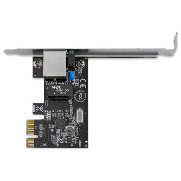 1 Port PCI Express Gigabit Network Adapter card with dual profile brackets for flexible installation and high-speed connectivity.