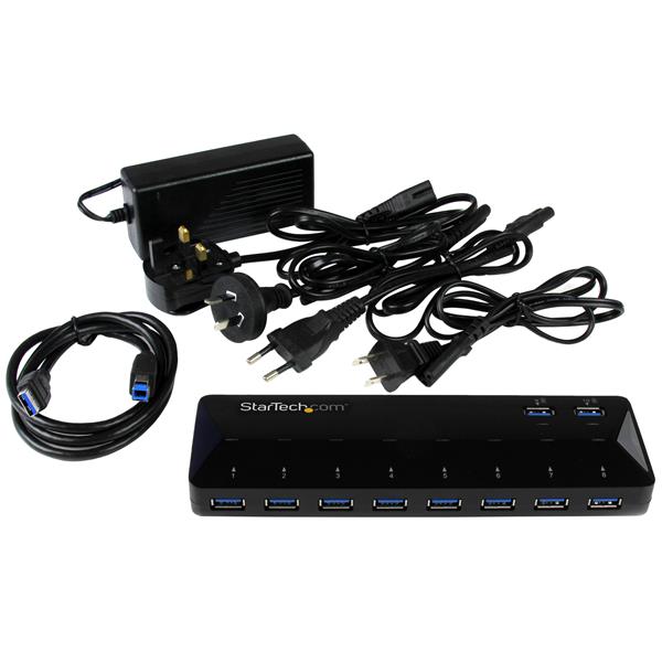 10-Port USB 3.0 Hub with Charge and Sync Ports - 2 x 1.5A Ports
