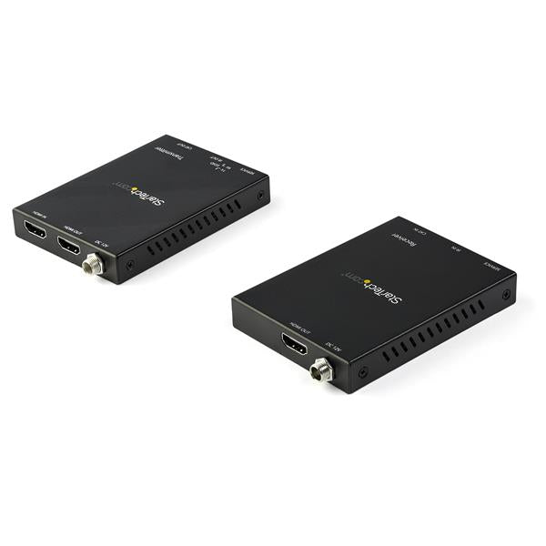 HDMI over CAT6 Extender Kit transmitting 4K 60Hz video up to 165 ft with HDR support and HDCP 2.2 compatibility.