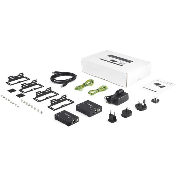 HDMI over CAT5 HDBaseT Extender supporting 4K video, Power Over Cable, and long-distance transmission up to 130 feet.