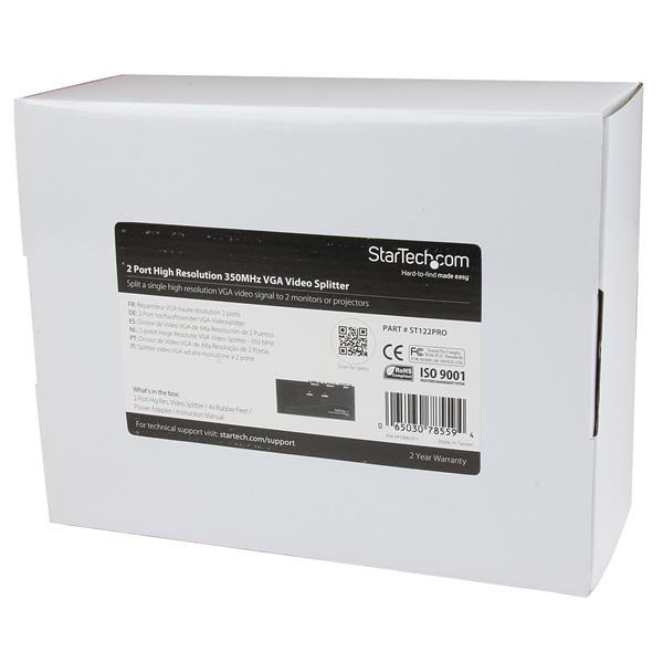 2 Port High Resolution VGA Video Splitter - 350 MHz