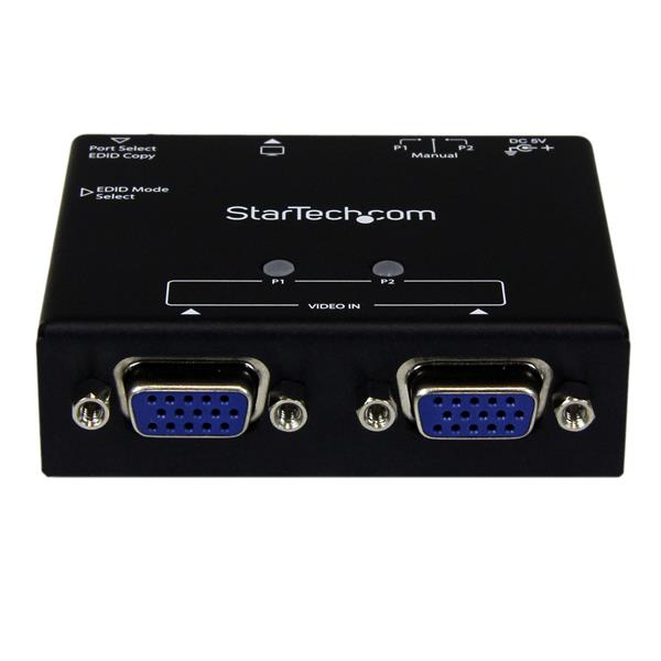 2-Port VGA Auto Switch Box with Priority Switching and EDID Copy