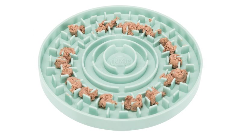 Mint-colored Junior Licking Plate for Dogs, 15cm, promotes calmness and mental stimulation during mealtime activities.