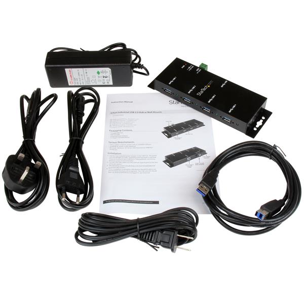 4-Port Industrial USB 3.0 Hub - Mountable