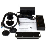7-Port USB 3.0 Hub - Desktop or Wall-Mountable Metal Enclosure