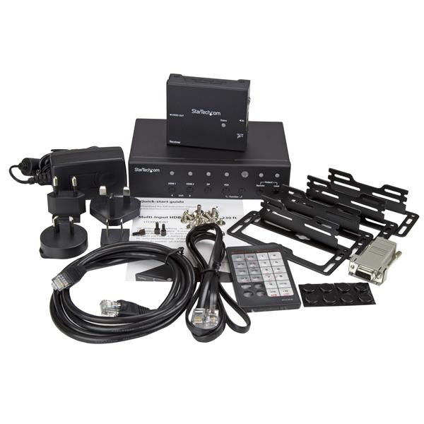 Multi-Input HDBaseT Extender Switch - DisplayPort, VGA and HDMI Over CAT5 - 4K