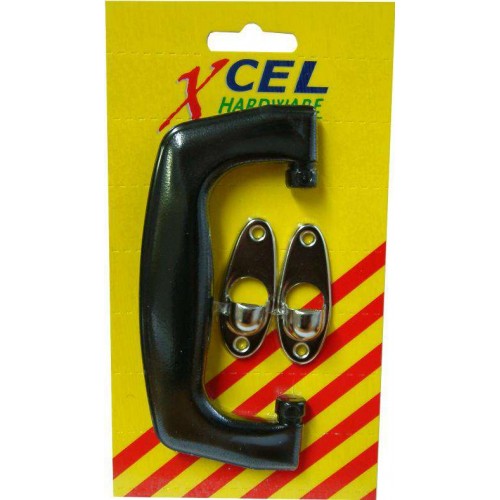 Suitcase Handle Complete with Plates  Black - Prepack