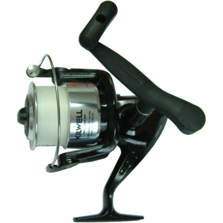 Sleek black surf reel designed for anglers, featuring 300 yards line capacity for optimal performance in all fishing conditions.