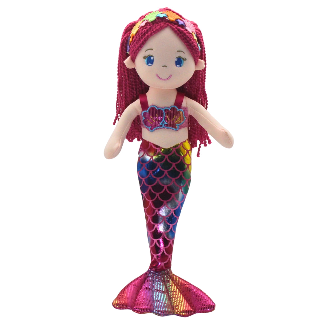 Soft Plush Toy -  Miriam Mermaid. Mermaid with Red Hair