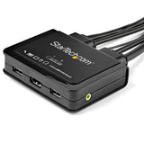 2-Port HDMI KVM Switch with Built-In Cables -  USB 4K 60Hz