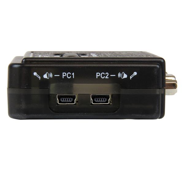 2 Port Black USB KVM Switch Kit with Audio and Cables