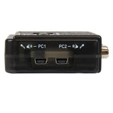 2 Port Black USB KVM Switch Kit with Audio and Cables