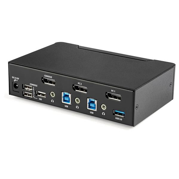 2 Port DisplayPort KVM Switch 4K 60Hz DP 1.2 w/USB 3.0 Hub TAA