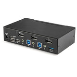 2 Port DisplayPort KVM Switch 4K 60Hz DP 1.2 w/USB 3.0 Hub TAA