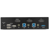 2 Port DisplayPort KVM Switch 4K 60Hz DP 1.2 w/USB 3.0 Hub TAA