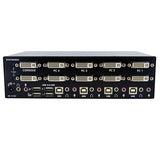 4 Port Dual DVI USB KVM Switch with Audio & USB 2.0 Hub