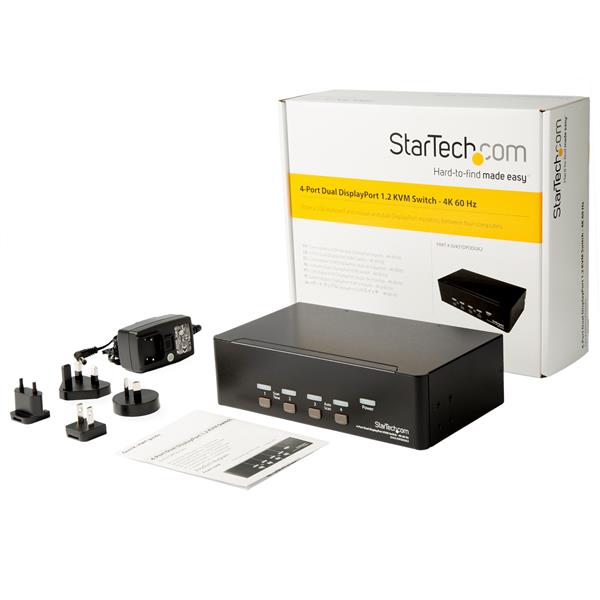 4-Port Dual DisplayPort KVM Switch - 4K 60Hz