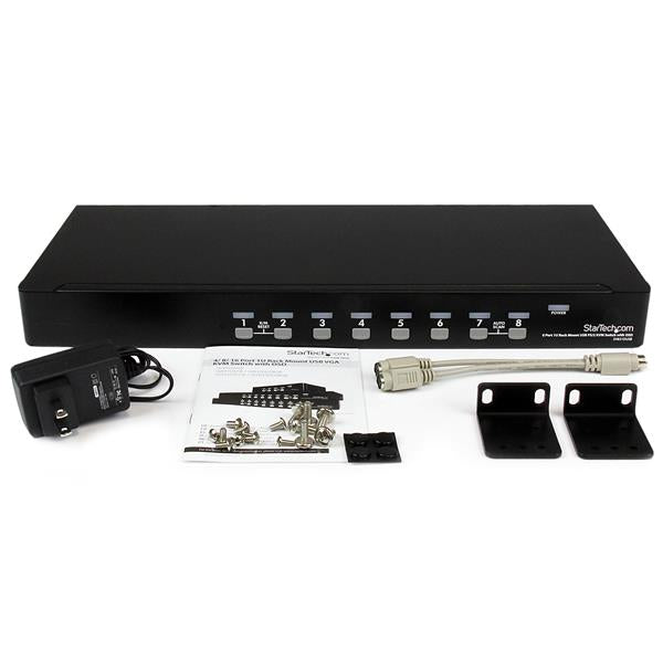 8 Port 1U Rackmount USB PS/2 KVM Switch with OSD