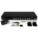 8 Port 1U Rackmount USB PS/2 KVM Switch with OSD