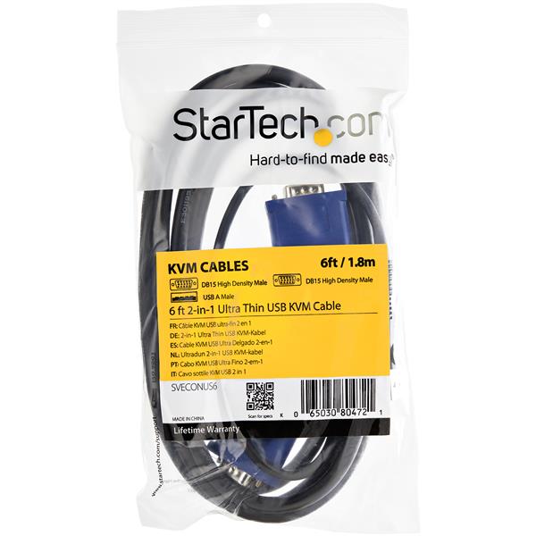 3m (10 ft) Ultra Thin USB VGA 2-in-1 KVM Cable