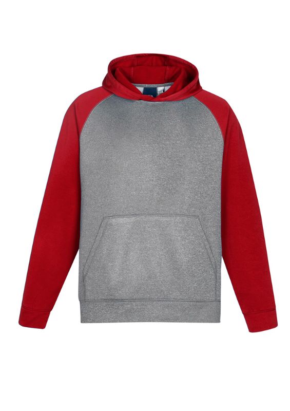 Hype Kids Two Tone Hoodie - Grey Marle/Red (Size 16)