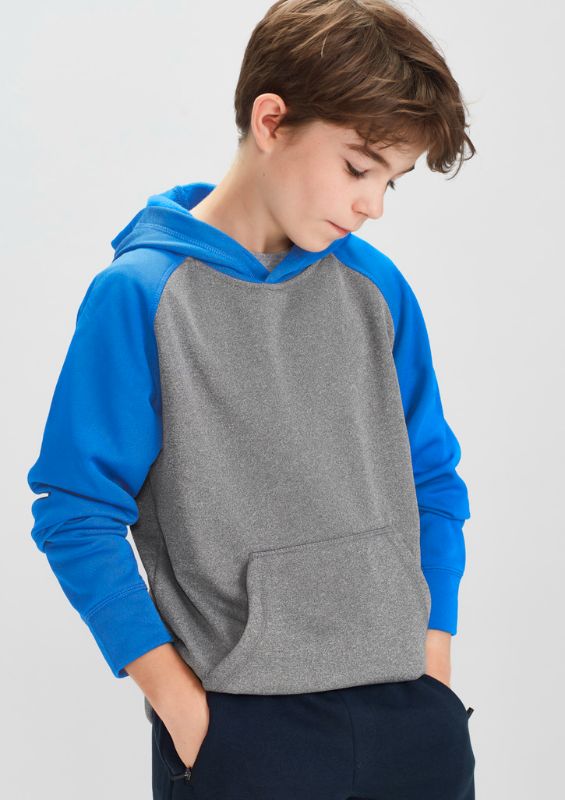 Hype Kids Two Tone Hoodie - Grey Marle/Navy (Size 14)