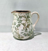 GREEN FLORAL CERAMIC JUG - GREEN -  200x165x200