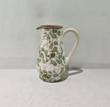 GREEN FLORAL CERAMIC JUG - GREEN -  205x145x255