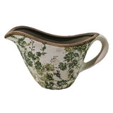 GREEN FLORAL CERAMIC JUG - GREEN -  240x125x140