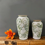 GREEN FLORAL VASE - GREEN -  195x195x370