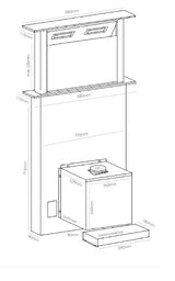 Parmco - 900mm Rear Riser Downdraft - Glass