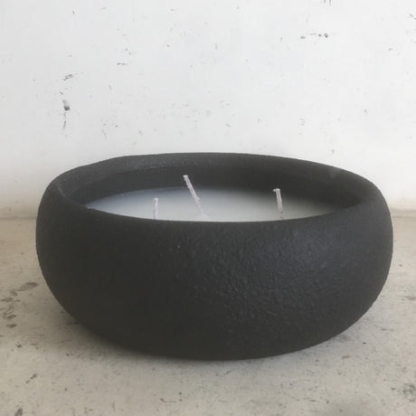 Elegant black multi wick candle (16 x 6cm) enhances decor, providing a warm, ambient glow for relaxation and gatherings.