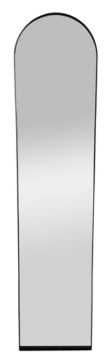 Full-length standing mirror with sleek black frame, perfect for modern interiors and enhancing room aesthetics.