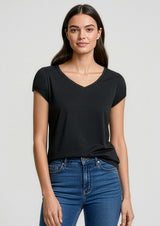 Viva Womens Short Sleeve Tee - Black