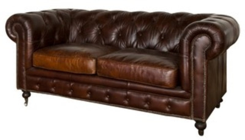 Hampton Court 2 Seater Sofa (Vintage Cigar)