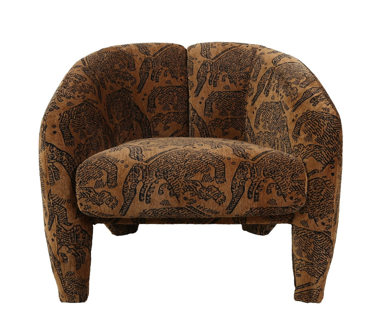 ACCENT CHAIR - HUNTRESS CHENILLE FABRIC (TIGER/BROWN