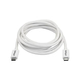 2m white Thunderbolt 3 cable for 20Gbps data transfer, 4K video support, and 100W power delivery, ideal for versatile connectivity.