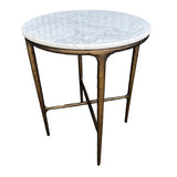 SIDE TABLE - WHITE MARBLE/IRON (45 x 45 x 55cm)