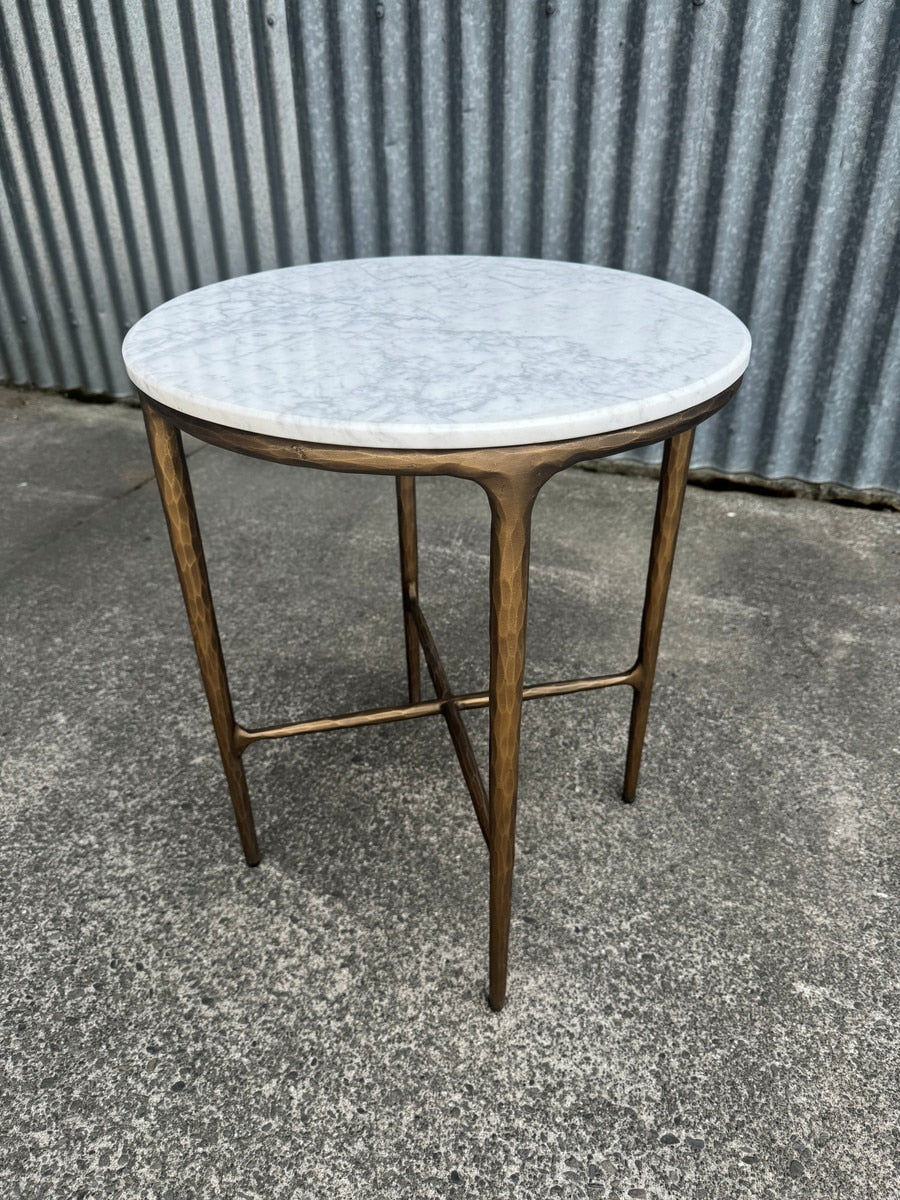 SIDE TABLE - WHITE MARBLE/IRON (45 x 45 x 55cm)