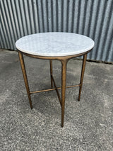 SIDE TABLE - WHITE MARBLE/IRON (45 x 45 x 55cm)
