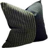 CUSHION COVER - SNUGG & CO.PATCHWORK (BLACK GREEN CORDUROY VELVET)