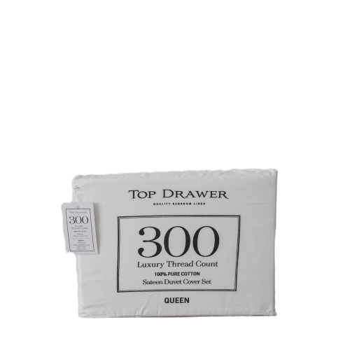 Duvet Cover Set - Top Drawer 300TC White (King)