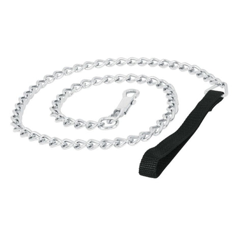 Durable 1.2m dog lead chain with ergonomic polypropylene handle, ideal for walks and training, suitable for all dog breeds.