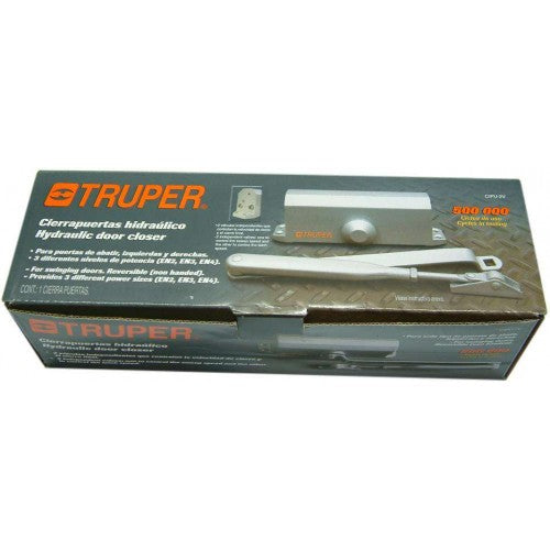 Door Closer "Truper"  Silver Grey  80kg Cap