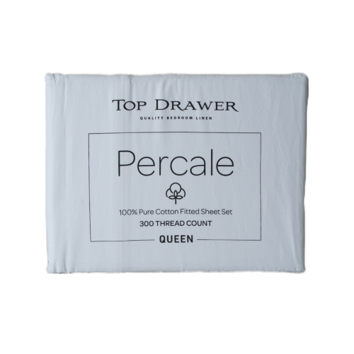 Sheet Set - Top Drawer 300TC Percale White (SINGLE)