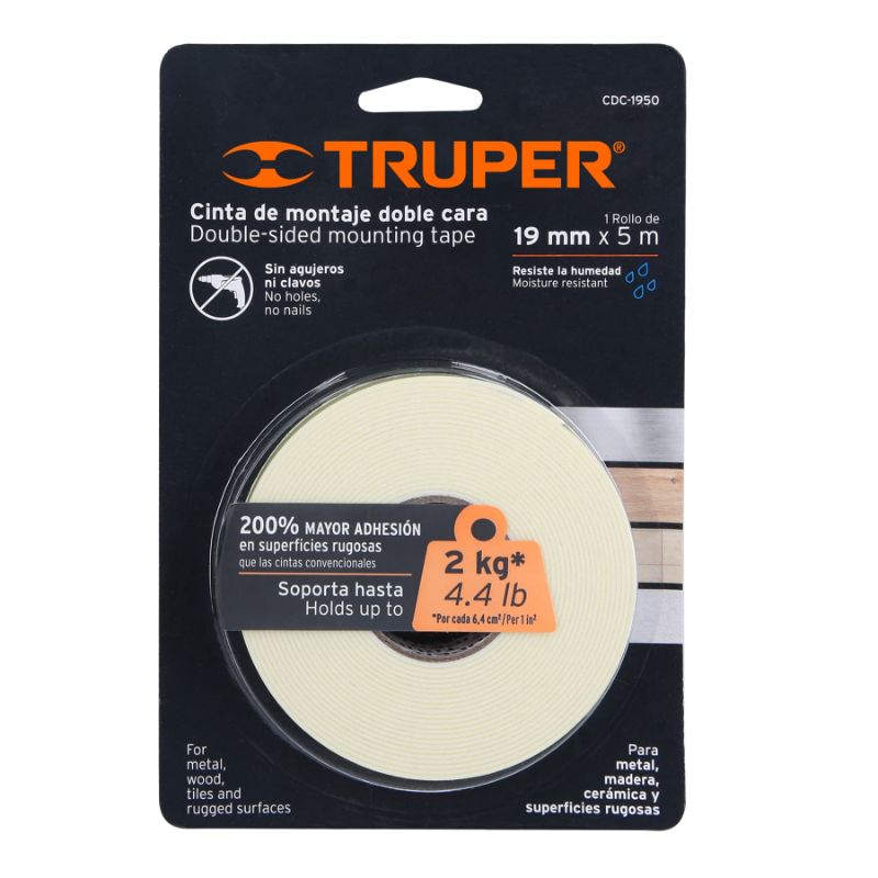 Double Sided Foam Tape - Truper (19mm x 5 metres)