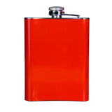 Whimsical stainless steel flask with prescription design, holds 8oz, perfect for drinks on the go.