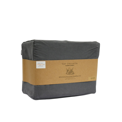 Flannelette Sheet Set - TD Queen 180GSM (Graphite)