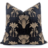 CUSHION COVER - SNUGG & CO PALM FLAMINGO BLACK & GOLD (55 x 55cm)